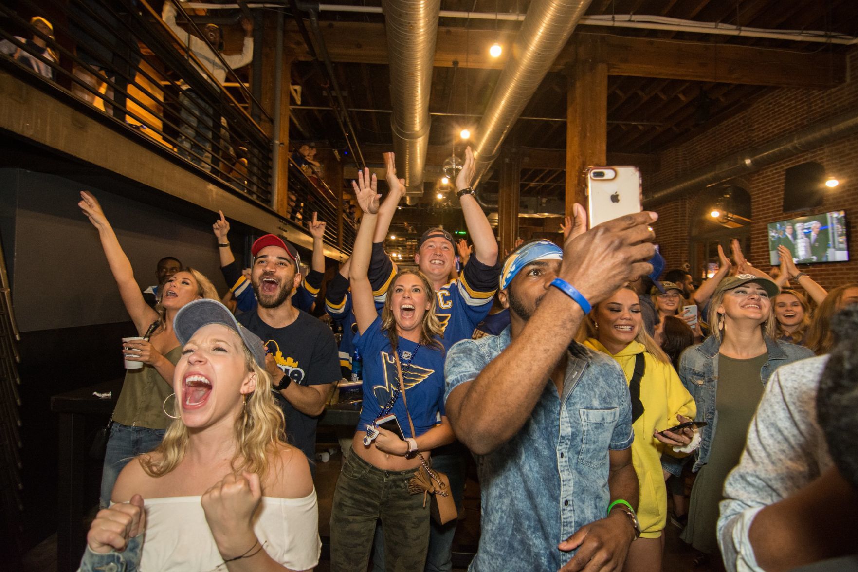 Blues Fans at Wheelhouse during Stanley Cup Final Game 7. Spons